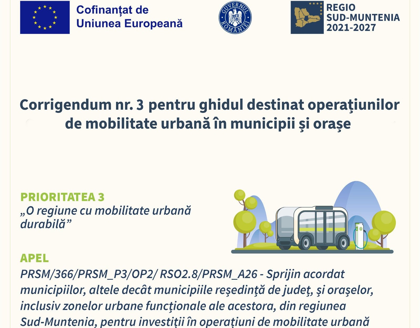 ADR Sud-Muntenia prelungește termenul limită pentru depunerea proiectelor de mobilitate urbană multimodală